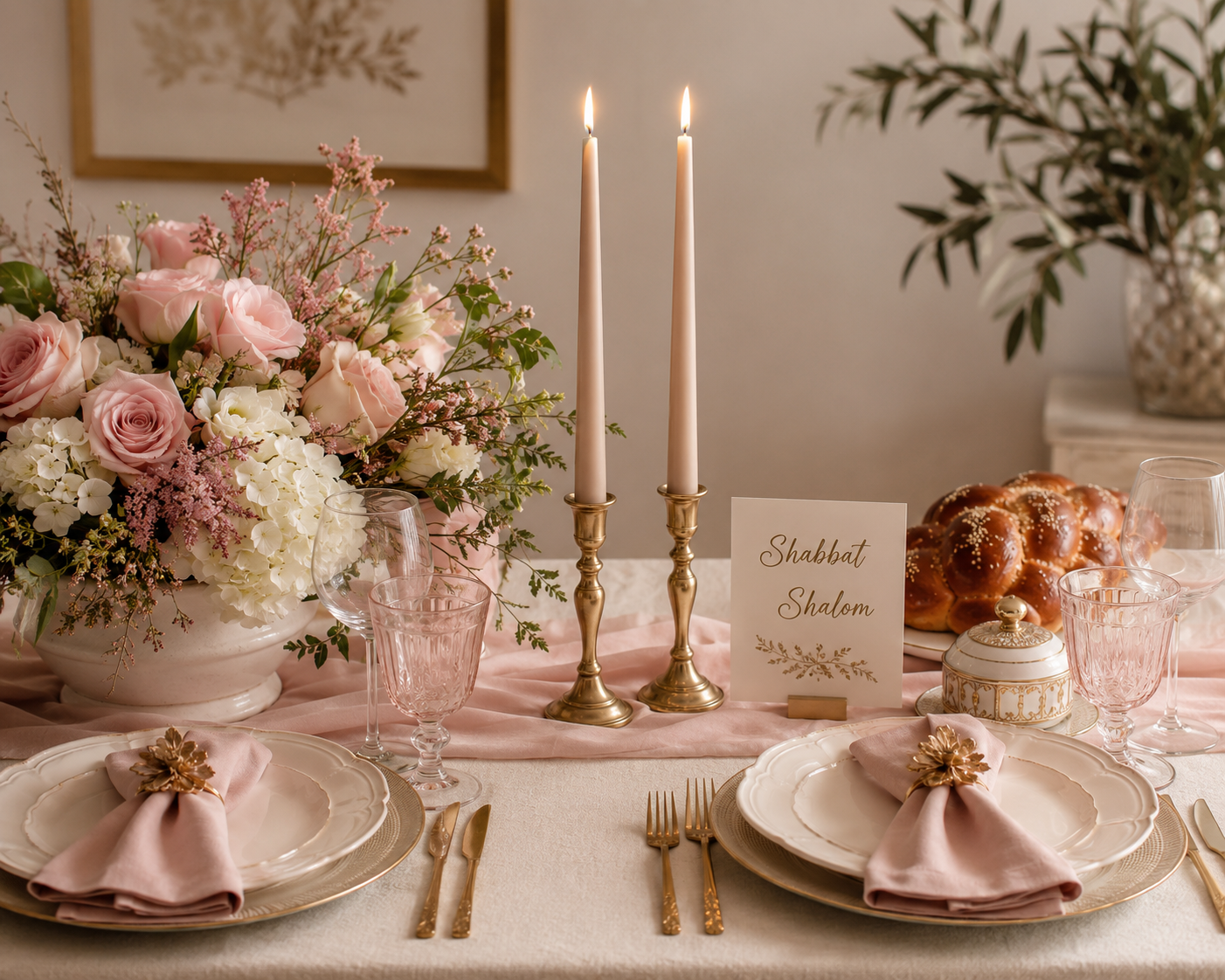 Elegance Shabbat Candles 10 inch