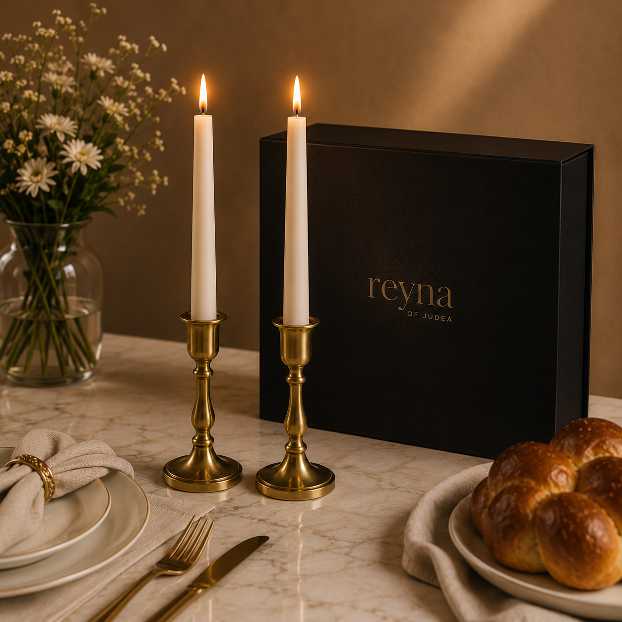 Classic Shabbat Candles 6 inch